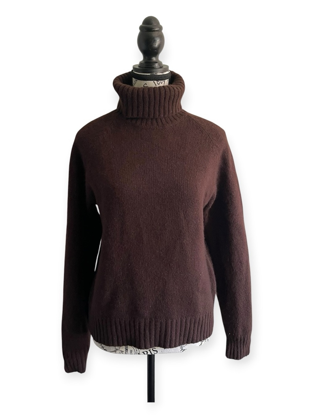 Lauren Ralph Lauren Brown Turtleneck Sweater Merino Cashmere Angora Wool